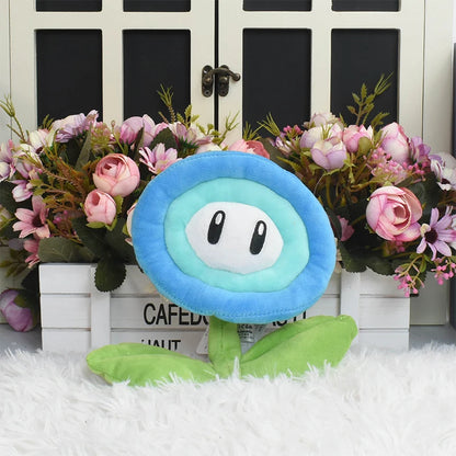 Mario Cartoon Game Plush Toy Bros Red Flame Flower Blue Ice Flower Soft Stuffed Doll Plush Toys Birthday Gifts