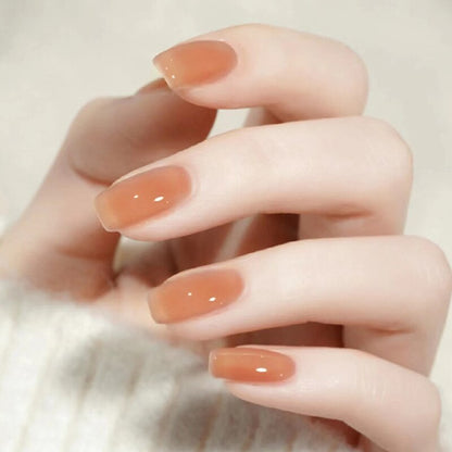 24Pcs Ballerina False Nails with Glue Short Nail Beauty Tools Press on Fake Nails Full Cover Artificial Nails Tips Manicure