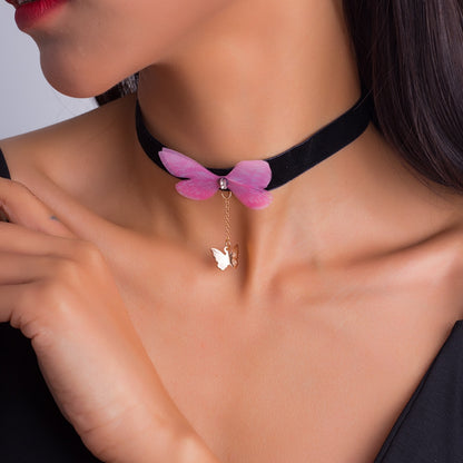 Fashion Black Velvet Chokers Necklaces Punk Style Statement Crystal Love Hearts Necklace For Women Party Jewelry