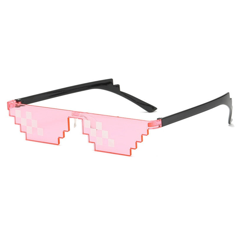 Mosaic Sunglasses For Mens Womens Pixel Black Retro Gamer Robot Sunglasses Cool Party Vintage Shades Eyewear