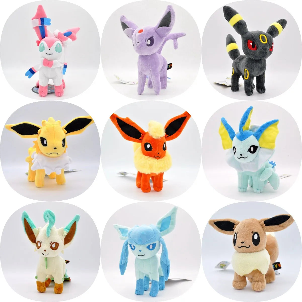 Eevee Plush Toy Pokemon Eeveelution Sylveon Flareon Jolteon Stuffed Animal Leafeon Espeon Umbreon Glaceon Vaporeon Plushies