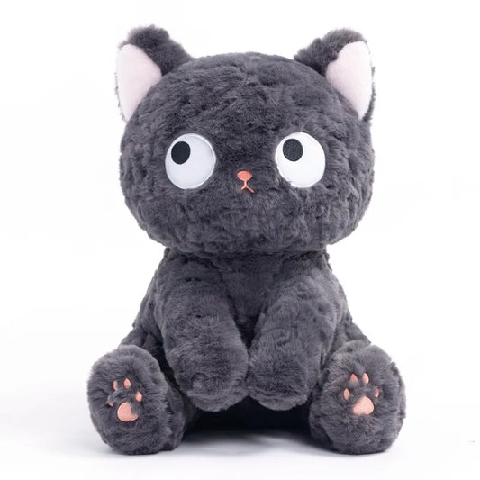 Fat Cat Stuffed Animals Kitty Plush Toys Kitten Plushies Cute Kawaii Black Gray Soft Doll Pillow Buddy Children Kids Birthday Gift