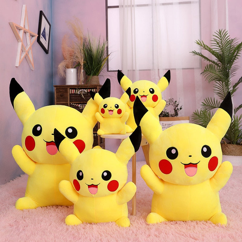 GIANT Pikachu Plush Toy 80cm Big Pokemon Soft Doll Fat Pillow Japanese Kawaii Cute Huge Large Stuffed Animal Plushies Kids Collection Christmas Birthday Gifts