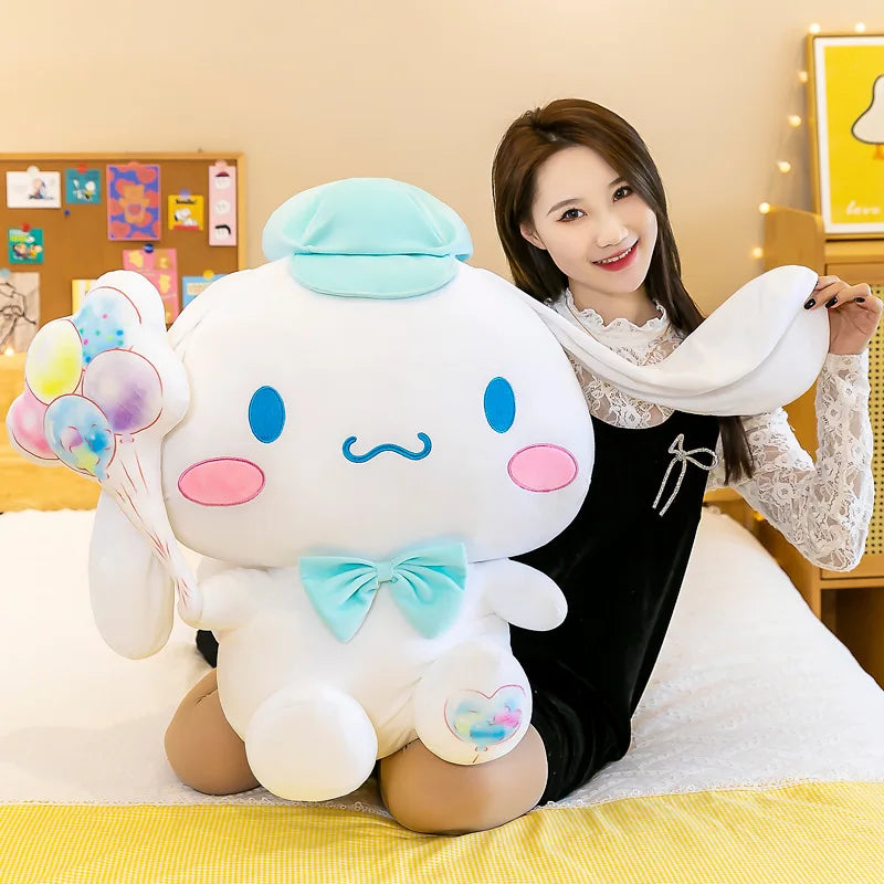 60cm Sanrio Kawaii Balloon Cinnamoroll Dog Plush Toy Pillow Stuffed Animal Comfort Soft Doll Kid Birthday Gift Cartoon Anime Toy