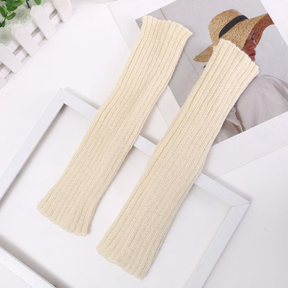 Long Fingerless Gloves Women Mitten Winter Arm Warmer Knitted Arm Sleeve Fashion Casual Soft Girls Clothes Punk Gothic Gloves