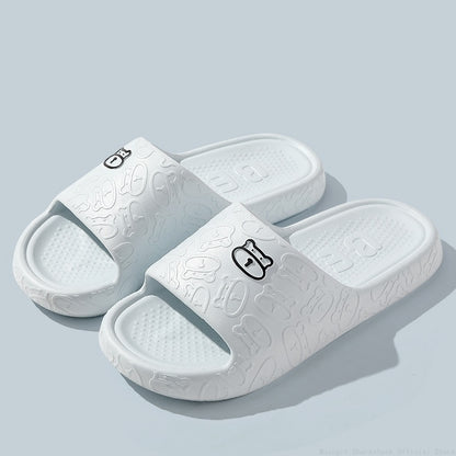 Cute Cat Print Women Slippers Home Indoor Slides Men Women Flat Slippers Cartoon Non-Slip Outdoor Beach Slides Shoes Shower