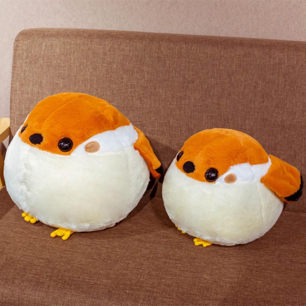 40cm Kawaii Fat Bird Plush Round Sparrow & Titmouse Toys Stuffed Animal Plushies Doll Soft Pillow Cute Gift for Kids Girl