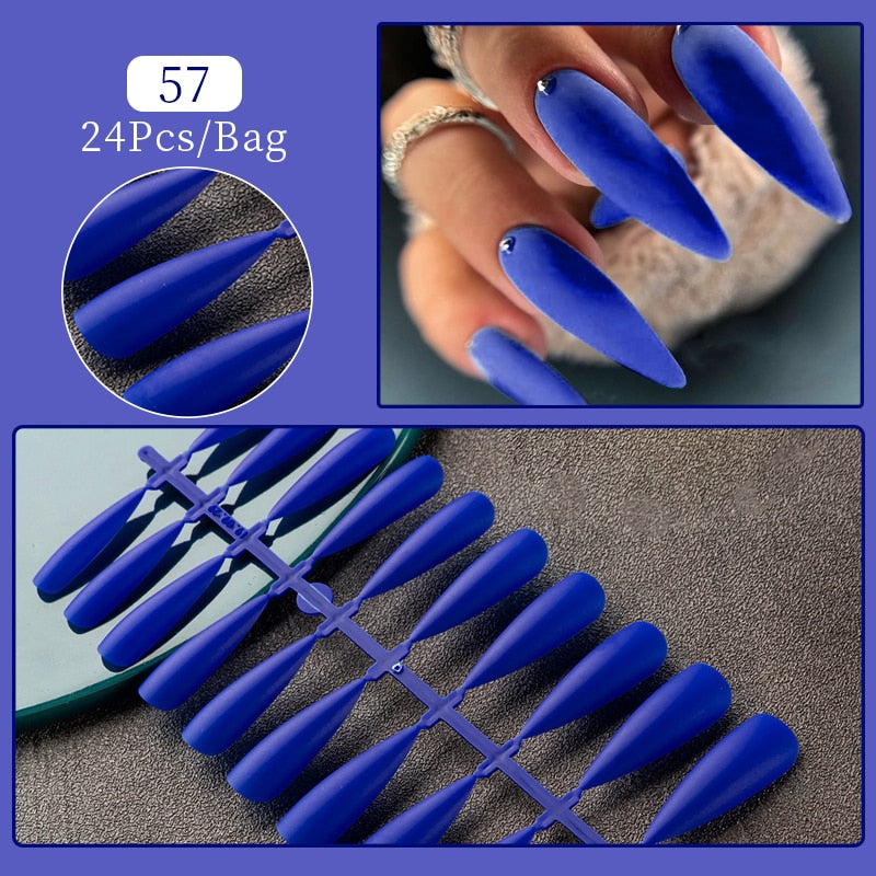 24pcs Sweet Summer Fake Nails Patches Pink Glitter Nude Press on Nails Women Wearable Nail Art Stickers Full Finished False Nail