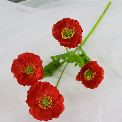 Artificial Flowers Poppy Silk Flowers Long Stem Housewarming  Garden Table Wedding DIY Party Wedding Bridal Bouquet Decoration