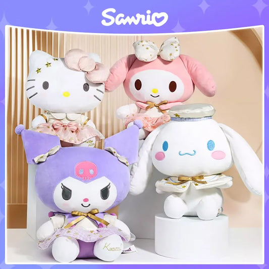 Sanrio Kawaii Hello Kitty Kuromi Melody Cinnamoroll Cartoon Cute Stuffed Toys Plushier Soft Pillow Birthday Gift Plush Dolls