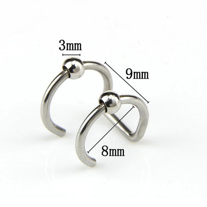1pcs Women Lips Rings Medical Titanium Steel Fake Nose Ring Septum Piercing Clip on Mouth Ring Fake Piercing Body Clip Hoop