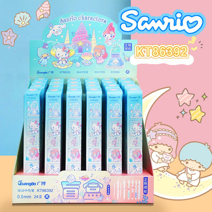 24pcs Sanrio Neutral Pen Cute Hello Kitty Melody Kuromi Cinnamoroll Roller Ball Pens Office School Supplies Stationery Wholesale