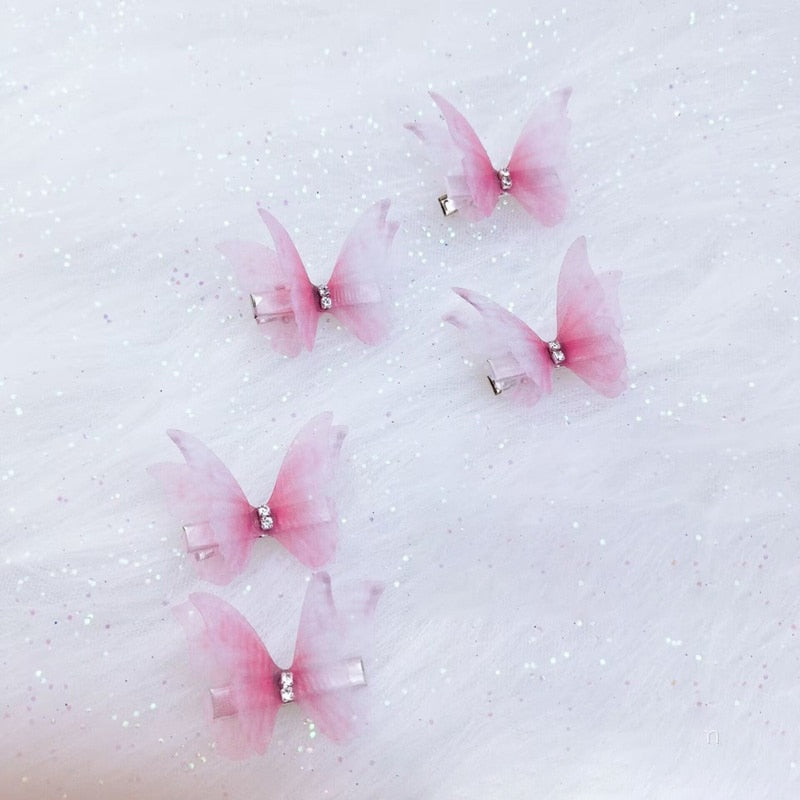 5PCS New Cute Princess Mesh Double-layer Butterfly Lovely Girls Hairpins Children Headwear Hairgrip Hair Clips Hair Accessories