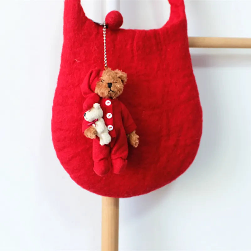 INS Super Cute Mini Teddy Bear Soft Plush Toy Bag Pendant Stuffed Cartoon Animal Key Accessories Doll Home Decor Kid Gift