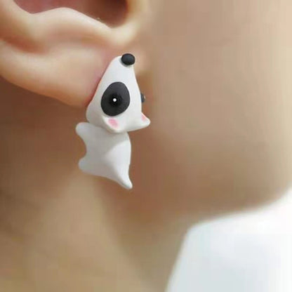 Kawaii Dinosaur T-Rex Stud Earrings: Cute Cartoon Animal Little Dog Whale Hippo Baby Shark Bite Ear Clay Jewelry Funny Gift