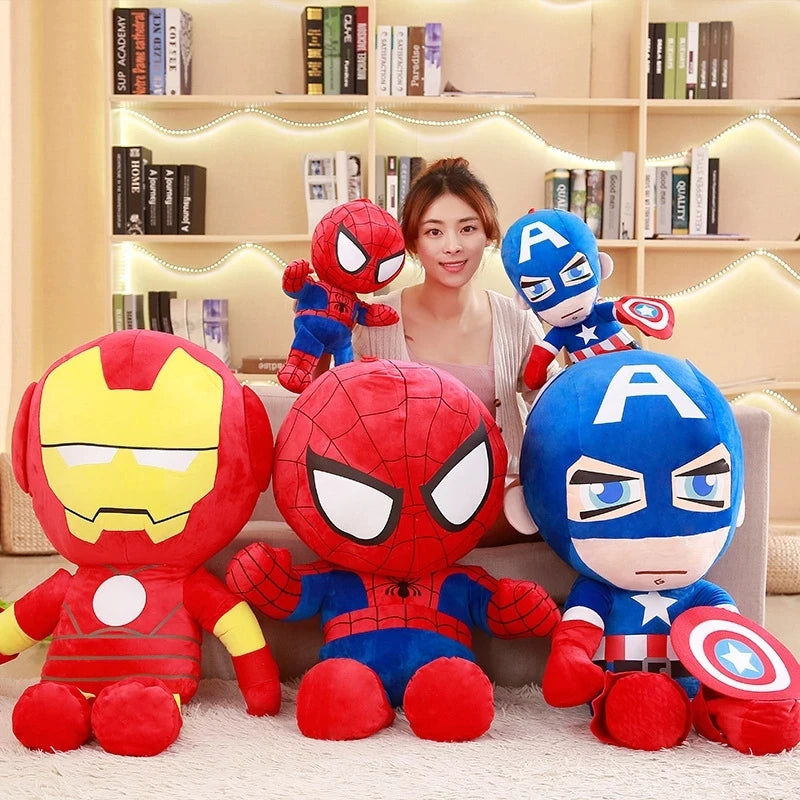 27/40cm Big Soft Stuffed Captain America Iron Man Spiderman Disney Plush Toys Movie Dolls Christmas Gifts for Kids