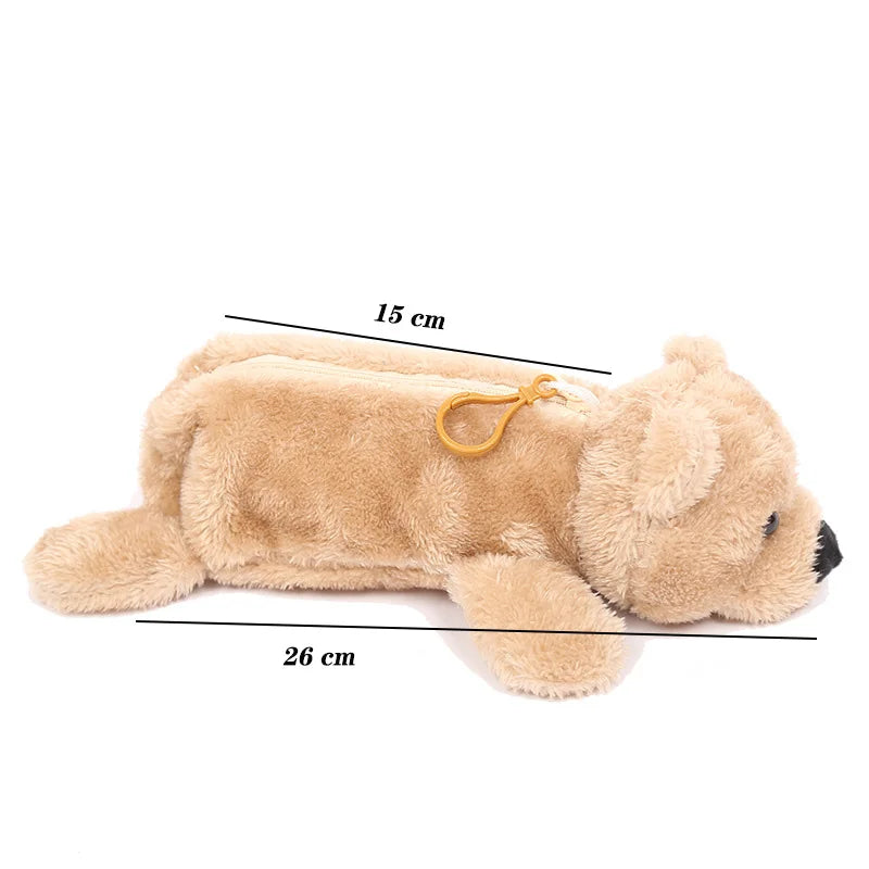 Creative Little Bear Plush Cartoon Animal Pencil Case Cute Children's Toy Pen Case Kawaii School Bag Pendant