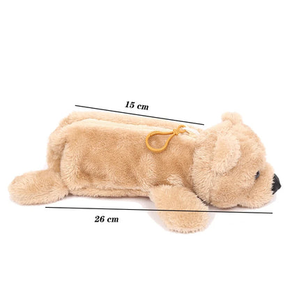 Creative Little Bear Plush Cartoon Animal Pencil Case Cute Children's Toy Pen Case Kawaii School Bag Pendant