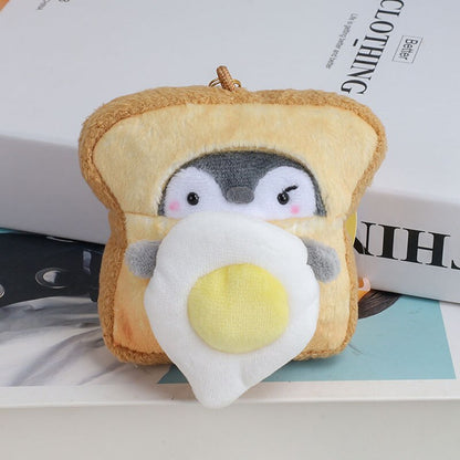 Kawaii Plush Keychain Bag Charm Cartoon Cute Mini Penguin Stuffed Animal Plushies Soft Doll Car Trinket Key Chain Women Girls Keyring Kids Birthday Gifts