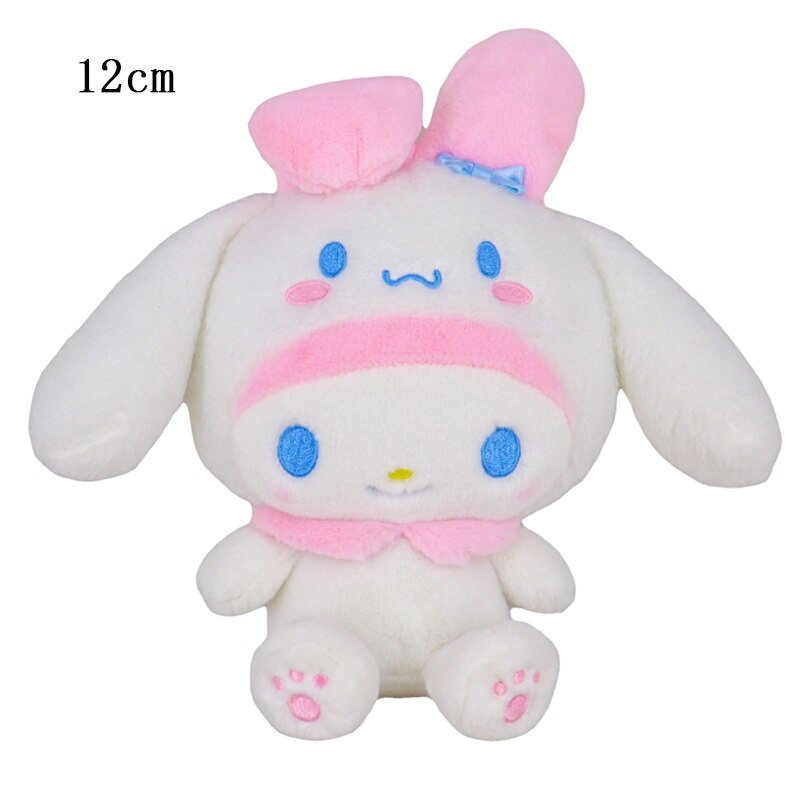 10-15cm Sanrio Plush Stuffed Animal Plushies Toys Cartoon Anime Figure Kuromi My Melody Cinnamoroll Cute Dolls Baby Birthday Gifts Kawali Decor