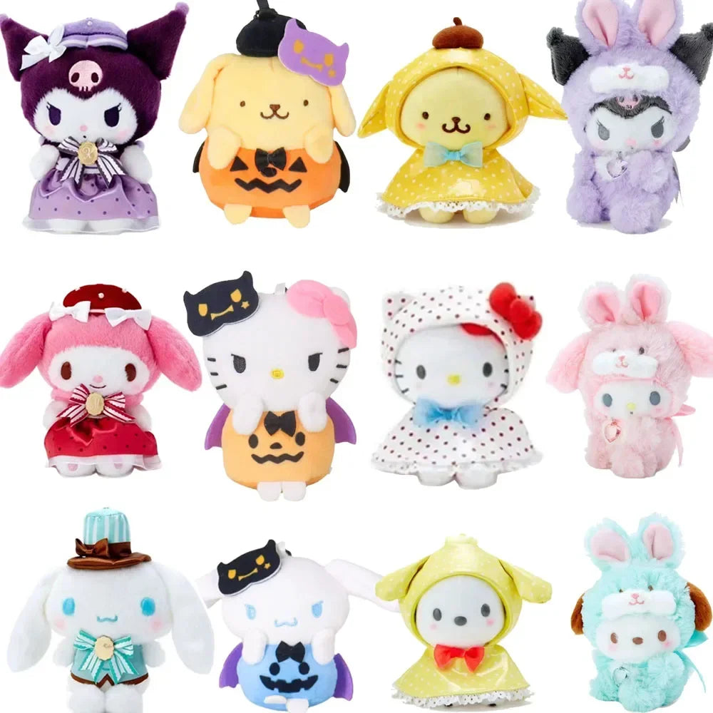 Sanrio Plush Toys Kuromi Stuff Cinnamoroll Room Decor Hello Kitty Plushie My Melody Plush Keychain Cute Pendant for Christmas