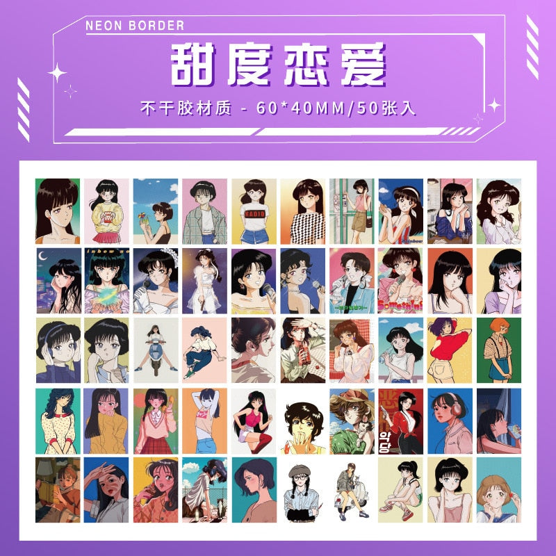 50sheets Cute Fashion girl Decorative Stickers Book Art Craft Scrapbooking Label Diary Japanese Stationery Album Journal Planner