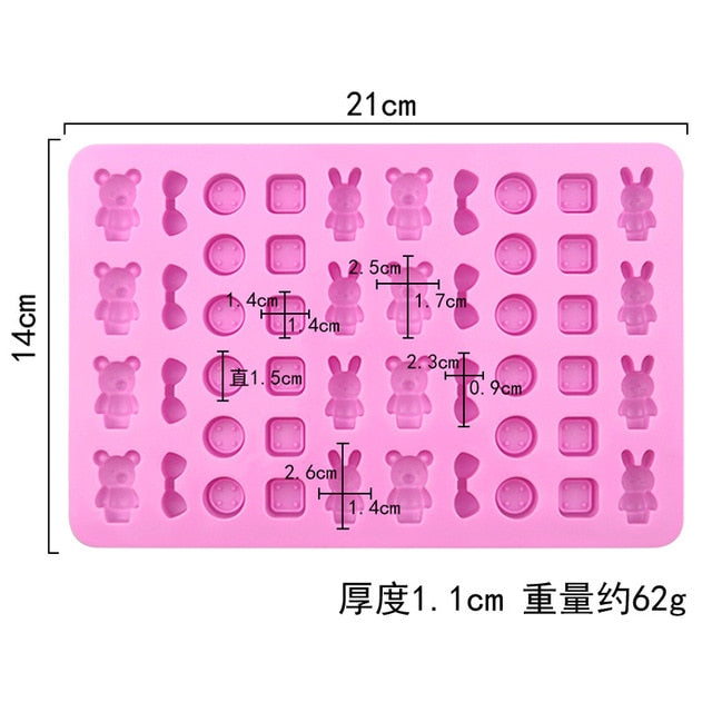 Gummy Bear Mold Silicone Chocolate Mold with Dropper DIY Dinosaur/Bear/Heart and Mini Donuts Valentine's Day Party Baking Mold