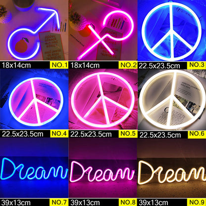 Wholesale LED Neon Night Light Sign Wall Art Sign Night Lamp Xmas Birthday Gift Wedding Party Wall Hanging Neon Lamp Home Decor