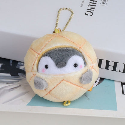 Kawaii Plush Keychain Bag Charm Cartoon Cute Mini Penguin Stuffed Animal Plushies Soft Doll Car Trinket Key Chain Women Girls Keyring Kids Birthday Gifts