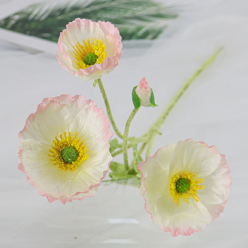 Artificial Flowers Poppy Silk Flowers Long Stem Housewarming  Garden Table Wedding DIY Party Wedding Bridal Bouquet Decoration