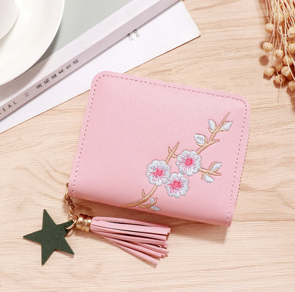 1PC Women Small Wallet Ladies Mini Tassel Wallet Cute Girl Short Zipper Lovely Pu Leather Coin Purse Female Hand Wallet Purse