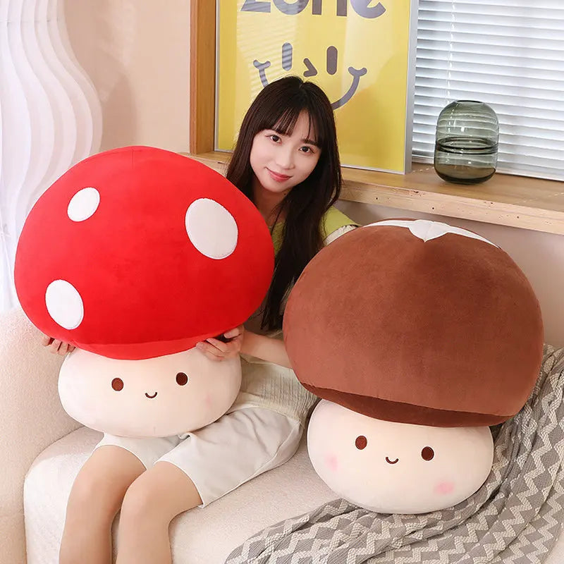 Mushroom Plushie Stuffed Red Big Plush Sofa Decor Plant Super Mario Bros Toy Creative Dried Throw Pillow for Kids