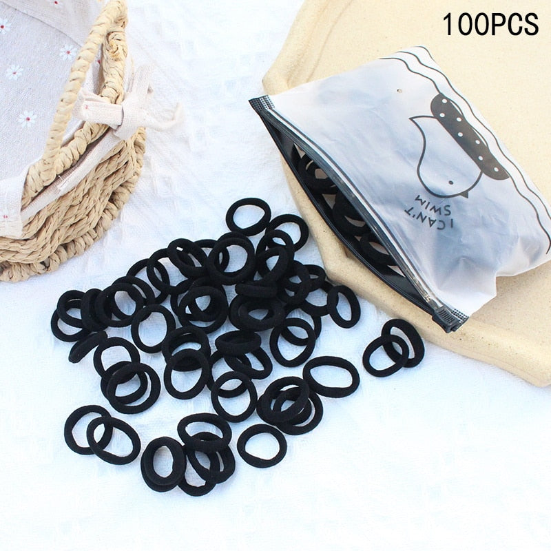 20/50Pcs/Set Girls Colorful Nylon Small Elastic Hair Bands Kids Cute Bow Hair Bands Ponytail Holder Headband Hair Accessories