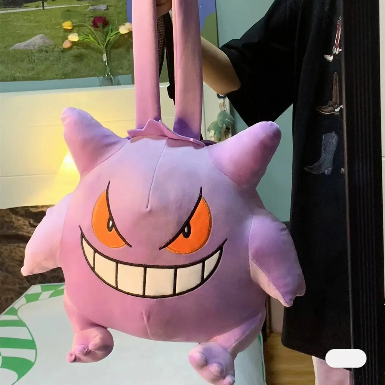 Kawaii Pokemon Gengar Backpack Plush Bag Cosplay Student Cartoon School Bag For Kids Birthday Gift