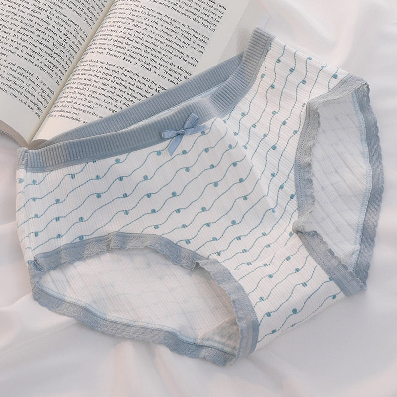 PCS / Set M-XL Cotton Panties Women's Underwear Panty Plus Size Fashion Floral Briefs Girls Mid Waist Shorts Female Lingerie