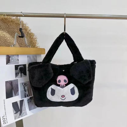 Cute Cartoon Sanliou Plush Toys New Kuromi Handbag Candy Bag Wallet Anime Hairpin Ornaments Cinnamoroll Kawaii Leisure Shopping