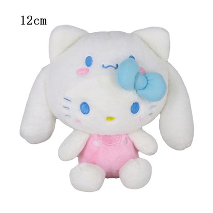 10-15cm Sanrio Plush Stuffed Animal Plushies Toys Cartoon Anime Figure Kuromi My Melody Cinnamoroll Cute Dolls Baby Birthday Gifts Kawali Decor