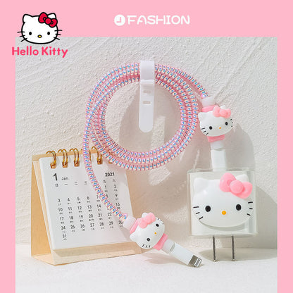 Hello Kitty Anti-breaking Cartoon Apple Data Cable Protective Case Mobile Phone Charger Winding Rope