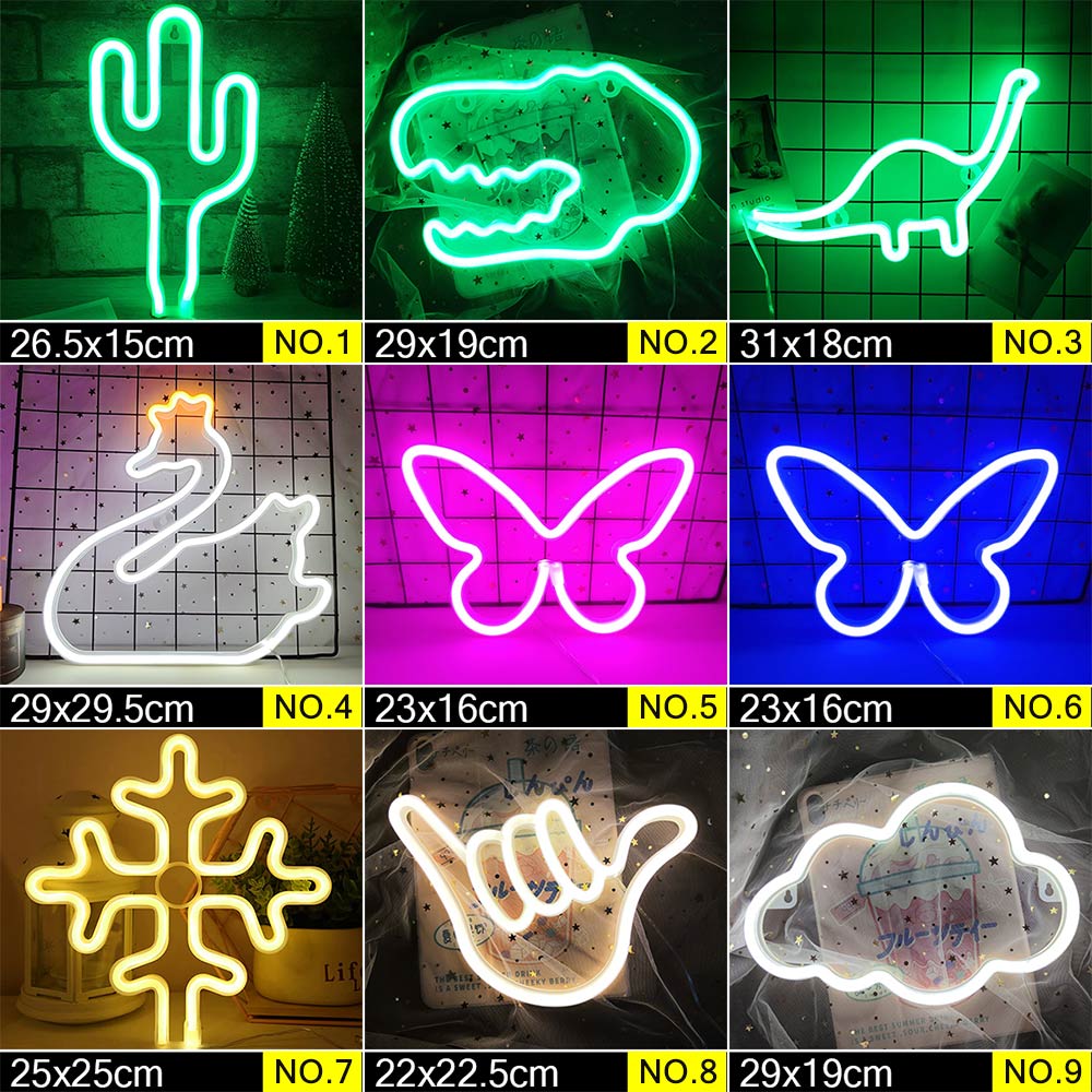 Wholesale LED Neon Night Light Sign Wall Art Sign Night Lamp Xmas Birthday Gift Wedding Party Wall Hanging Neon Lamp Home Decor