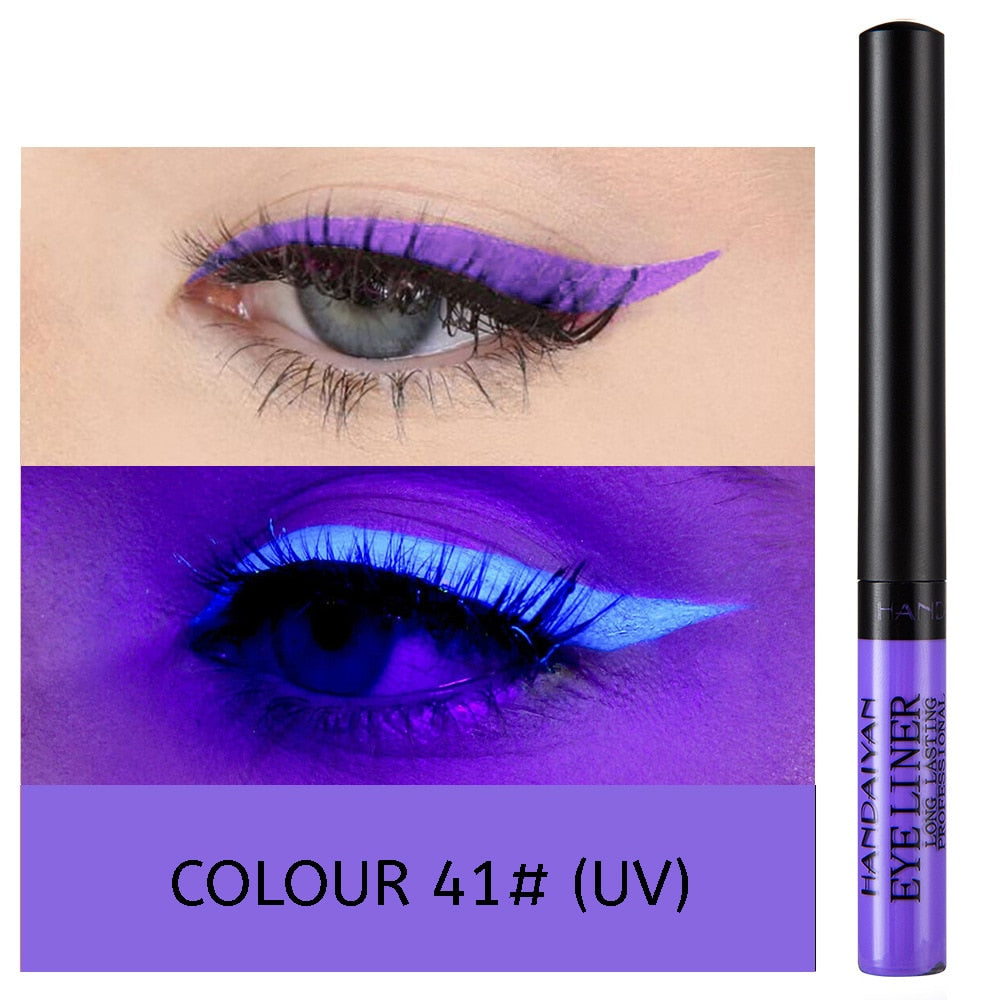 UV Light Neon Eyeliner Pen Eyes Makeup Red Waterproof Liquid Color Eye Liner Pencil Make Up Cosmetics Yellow Matte Purple Pen