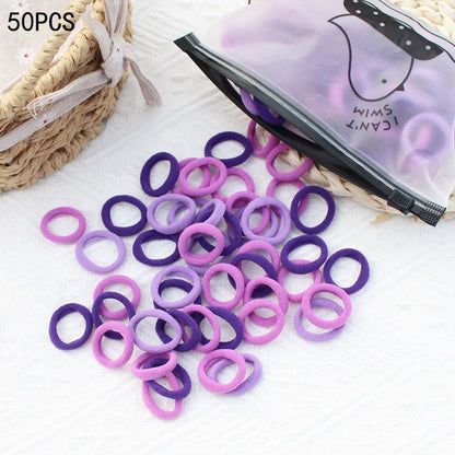 20/50Pcs/Set Girls Colorful Nylon Small Elastic Hair Bands Kids Cute Bow Hair Bands Ponytail Holder Headband Hair Accessories