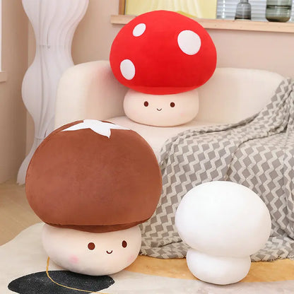 Mushroom Plushie Stuffed Red Big Plush Sofa Decor Plant Super Mario Bros Toy Creative Dried Throw Pillow for Kids