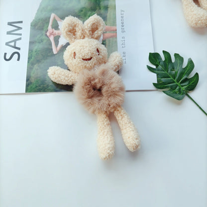 New Korean Cute Net Red Super Cute Girl Cartoon Doll Head Rope Female Hair Rope Three-dimensional Animal Hair Circle