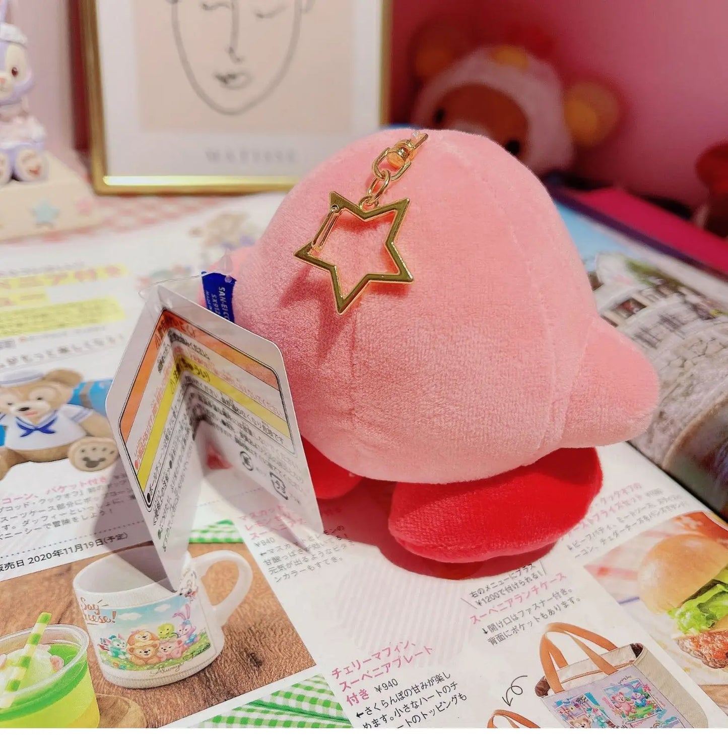 Fashion Star Kirby Plush Toys Keychain Chilkdren Toy Cute Pink Kirby Keychain Car Pendant Key Chain Woemen Keychains Toys Gifts