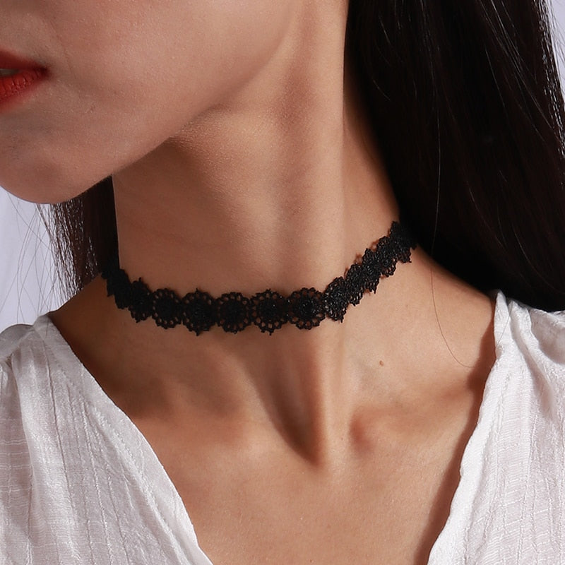 Fashion Black Velvet Chokers Necklaces Punk Style Statement Crystal Love Hearts Necklace For Women Party Jewelry