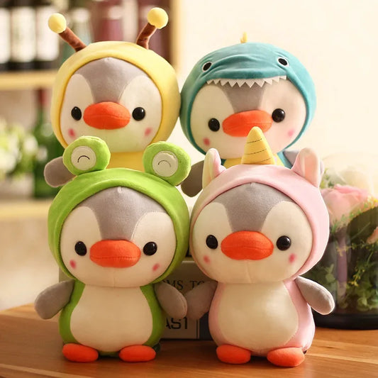10cm Cute Penguin Doll Plush Toy Keychain Small Penguin Kawaii Cosplay Dinosaur Frog Unicorn Bee Doll