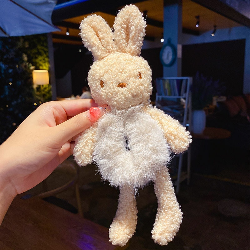 New Children Girls Cute Cartoon Panda Cat Rabbit Plush Elastic Hair Bands Hair Decorate Scrunchie Fashion Women Hair Accessories
