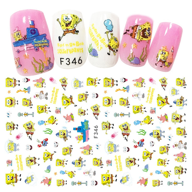 Cute Anime Character Series Nail Stickers Nail Art Supplies Disney Mickey Stitch Donald Duck 3D Stickers Nail Art Decorations