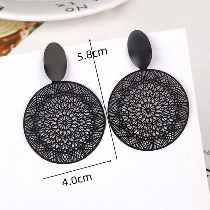 Big Black Flower Hanging Earrings For Women Exaggerated Rock Personality Cерьги Wedding Party Jewelry Valentine's Day Girl Gift