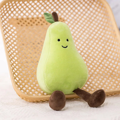 Cartoon Soft Cute Pear Peach Banana Eggplant Plush Toys Cute Food Stuffed Pillow Doll For Girls Kids Birthday Gifts Home Decor